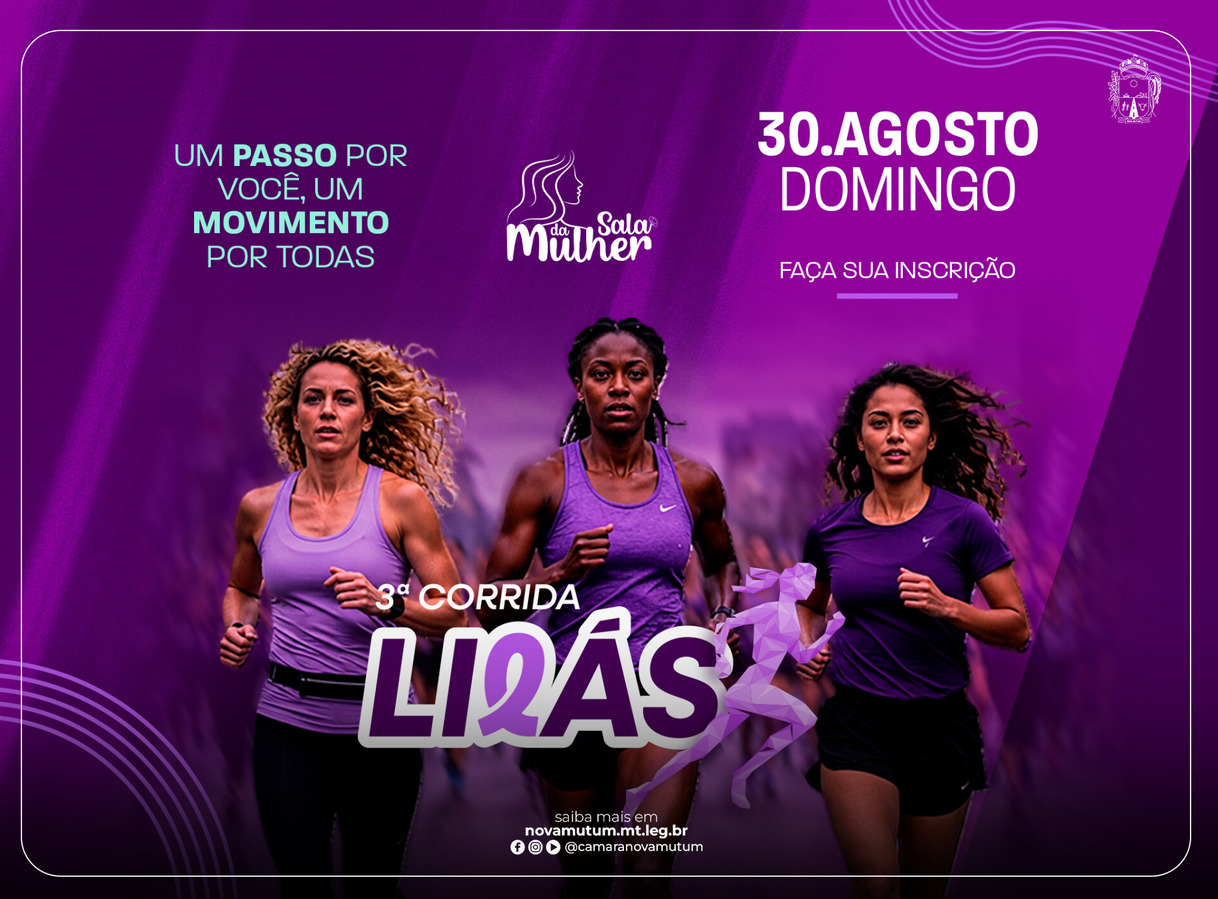 3ª Corrida Lilás reforça o compromisso da Câmara Municipal com a saúde, o esporte e a valorização das mulheres